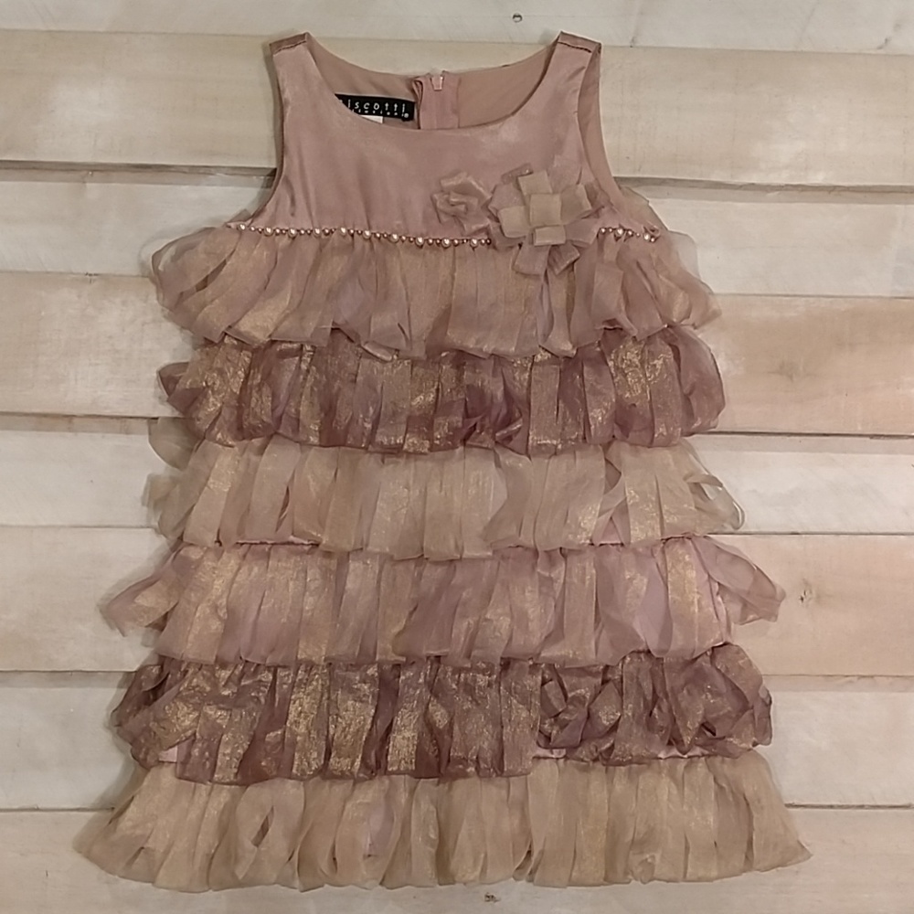 BISCOTTI COLLECTION - METALLIC FORMAL DRESS SZ 4